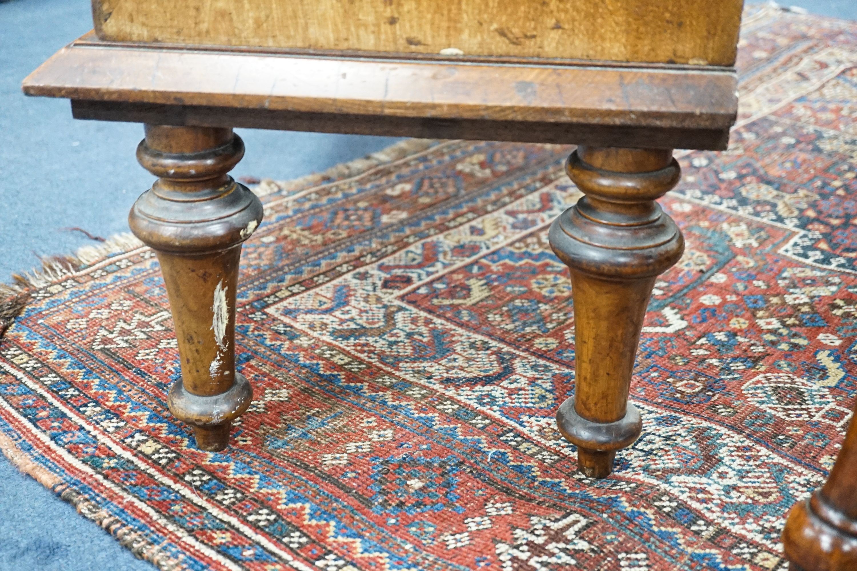 A late 19th century mahogany campaign four tier open bookcase by Ross and Co. Dublin, width 98cm, depth 37cm, height 133cm